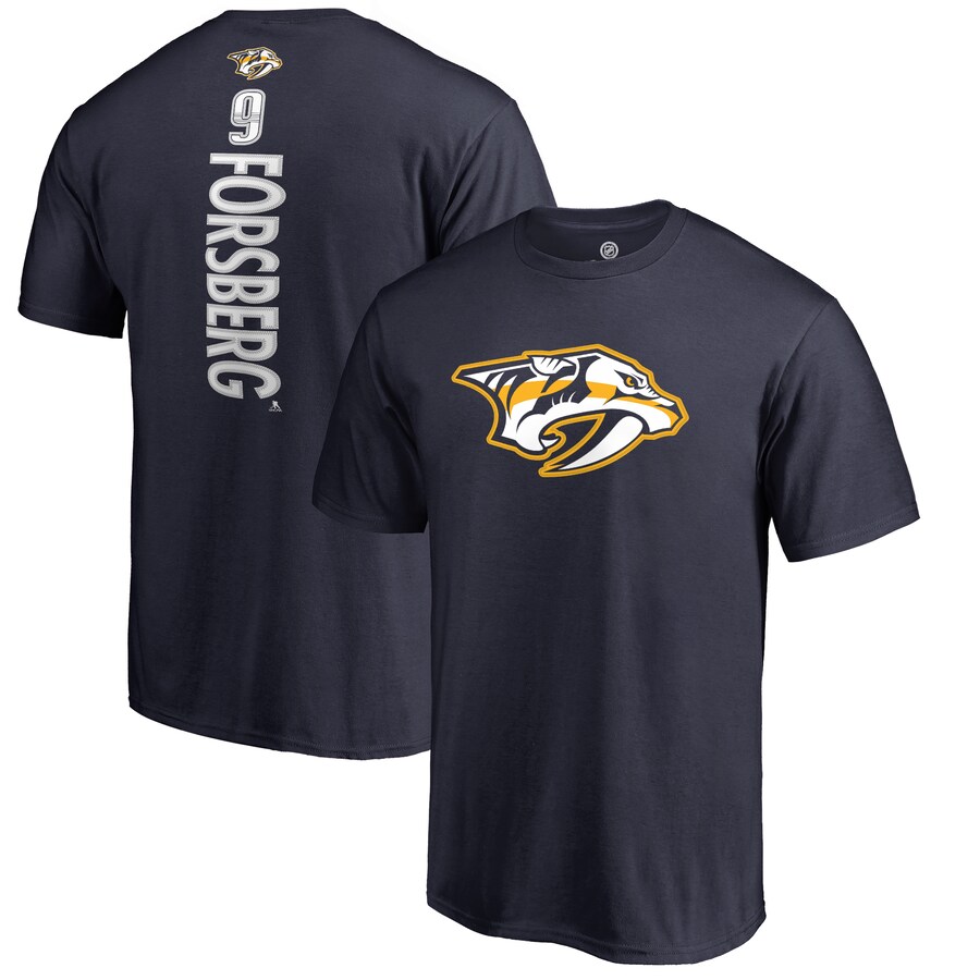 Men's Nashville Predators Filip Forsberg Navy Backer T-Shirt - Puhuasuan