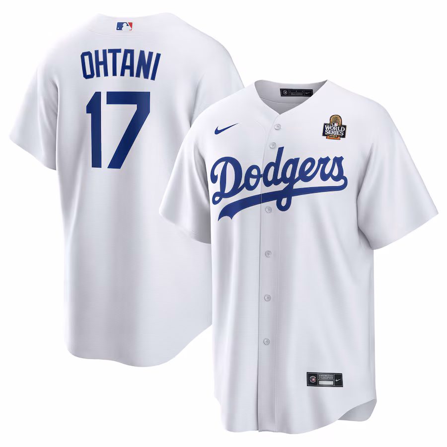 Men's Los Angeles Dodgers Shohei Ohtani Nike White 2024 World Series Home Replica Player Jersey - Puhuasuan