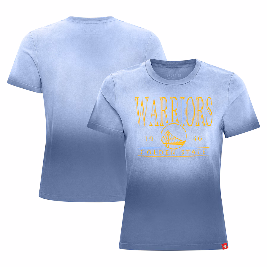 Women's Golden State Warriors Sportiqe Royal Arcadia Sun-Dipped T-Shirt - Puhuasuan