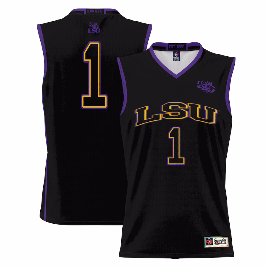 Youth GameDay Greats Black #1 LSU Tigers Lightweight Basketball Jersey - Puhuasuan