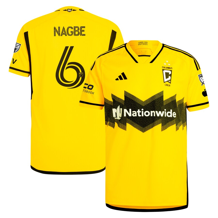 Men's Columbus Crew Darlington Nagbe adidas Yellow 2024 The Home Kit Authentic Player Jersey - Puhuasuan