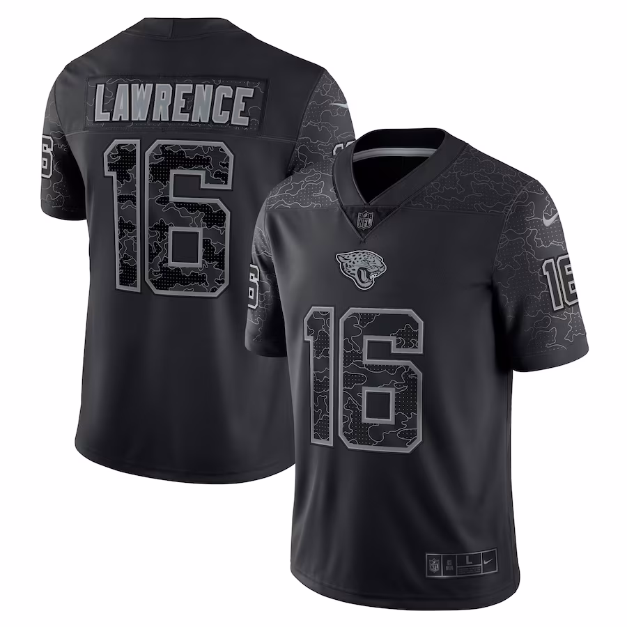 Men's Jacksonville Jaguars Trevor Lawrence Nike Black RFLCTV Limited Jersey - Puhuasuan