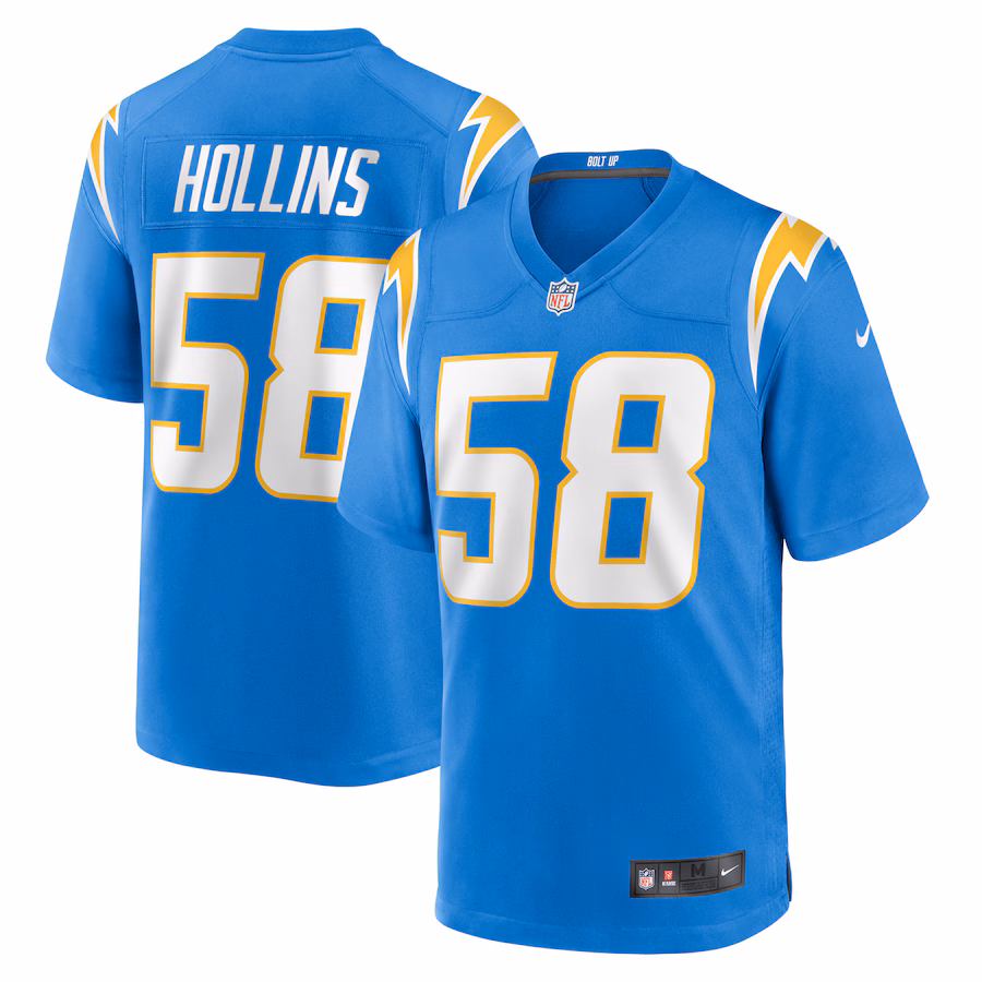Men's Los Angeles Chargers Justin Hollins Nike  Powder Blue  Game Jersey - Puhuasuan