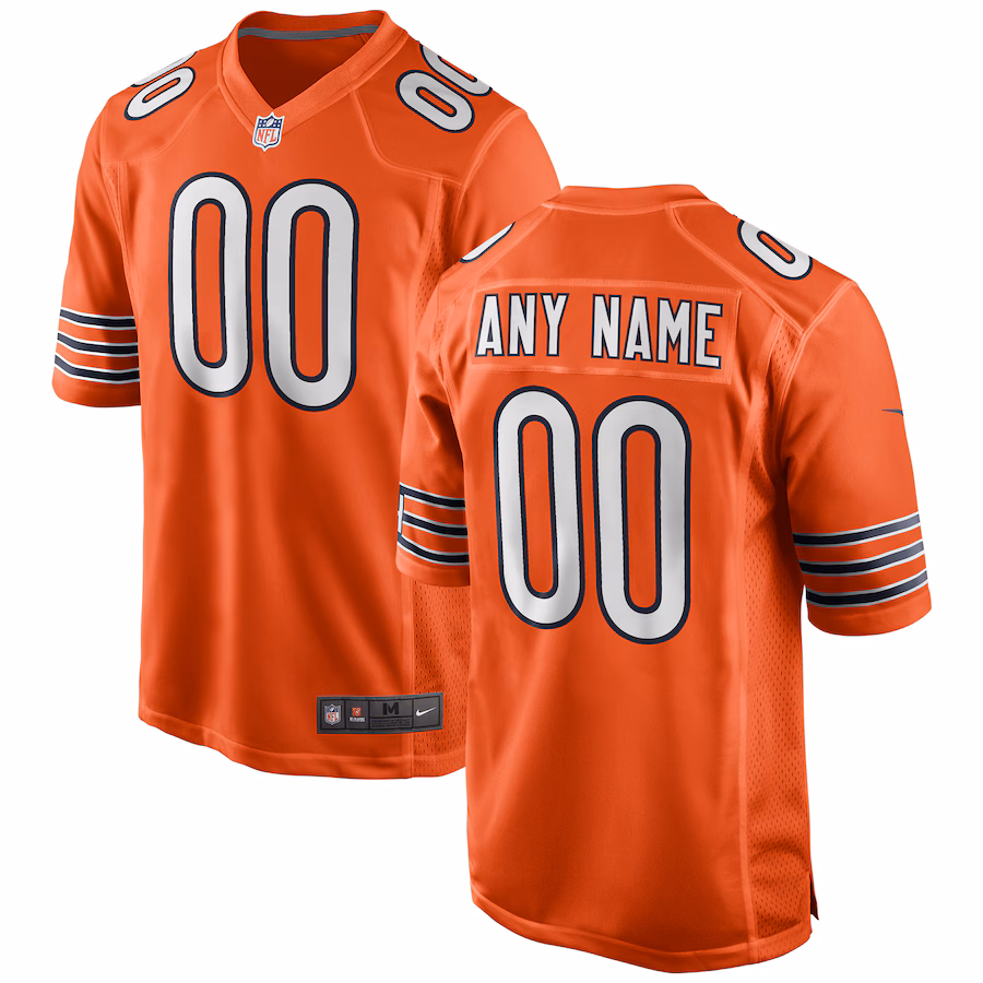 Men's Chicago Bears Nike Orange Alternate Custom Game Jersey - Puhuasuan