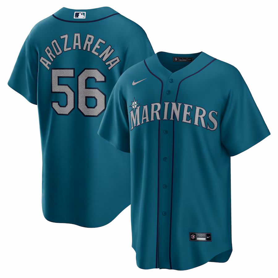 Men's Seattle Mariners Randy Arozarena Nike Aqua Alternate Replica Player Jersey - Puhuasuan