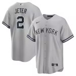 Men's New York Yankees Derek Jeter Nike Gray Big & Tall Road Replica Player Jersey - Puhuasuan
