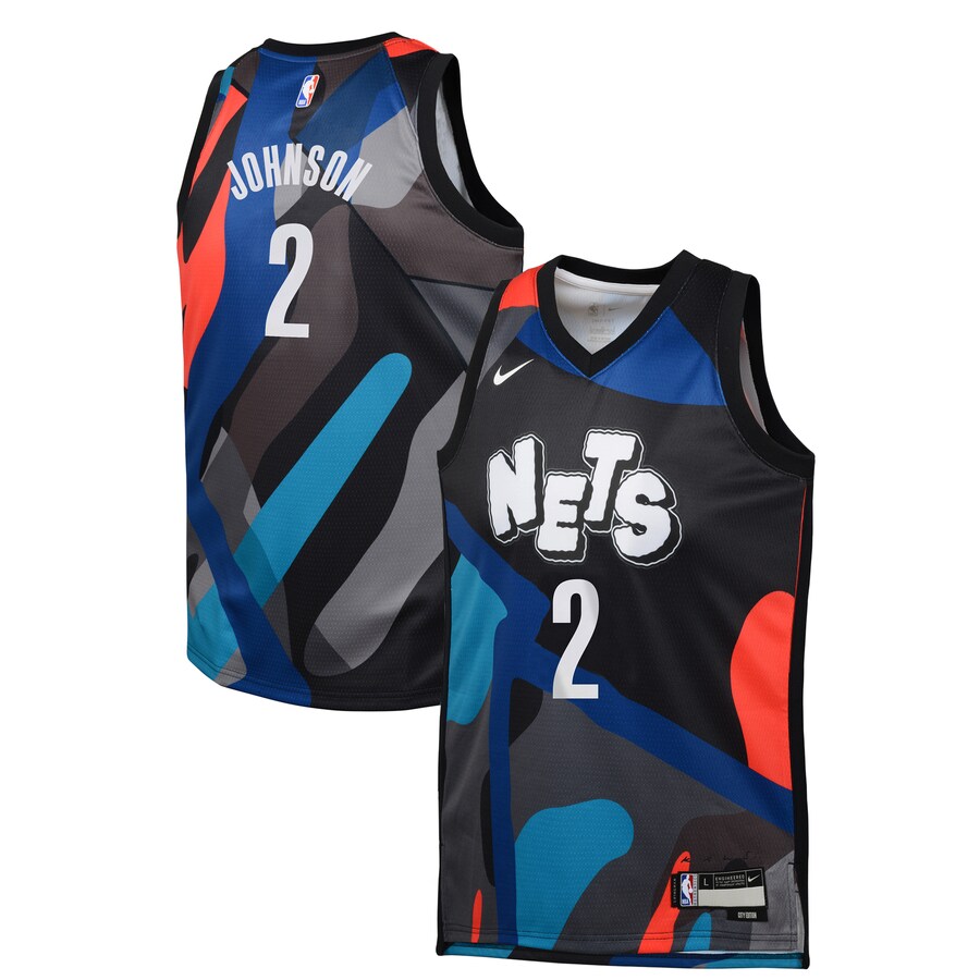 Youth Brooklyn Nets Cameron Johnson Nike Black  Swingman Replica Jersey - City Edition - Puhuasuan