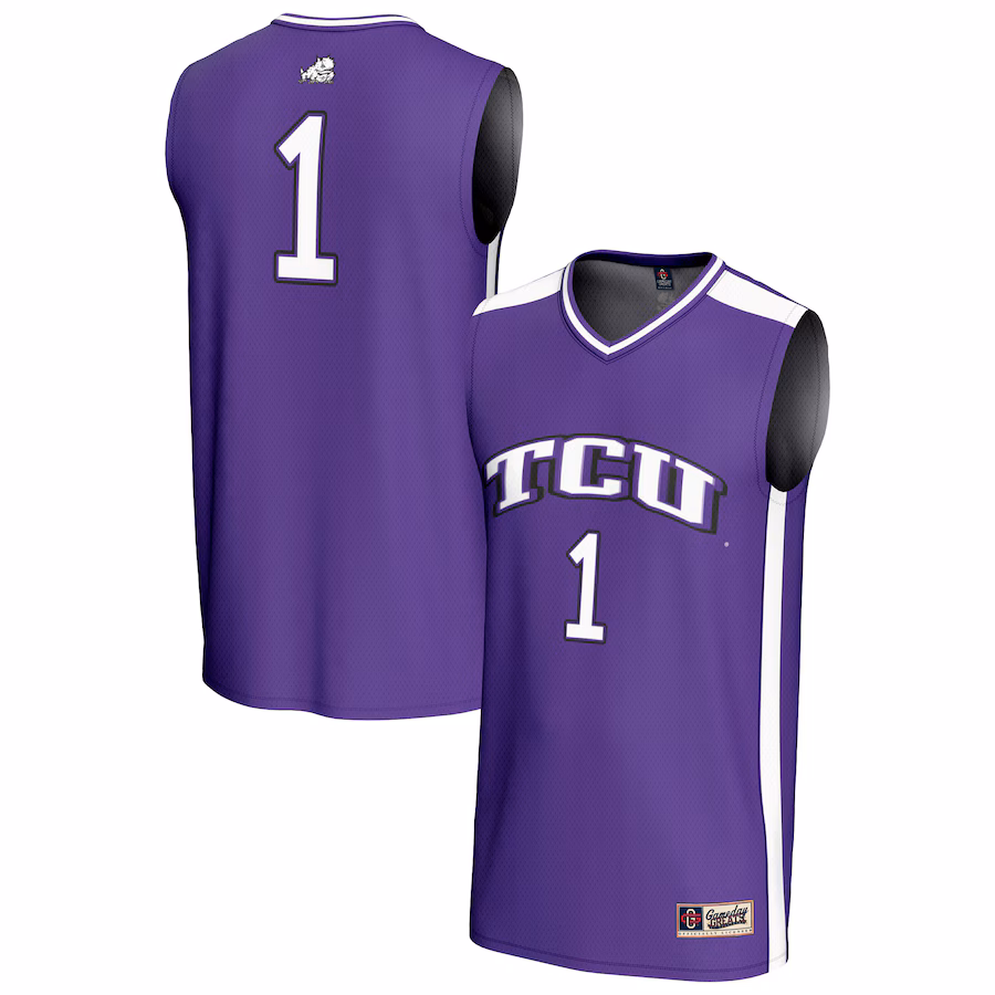Youth GameDay Greats #1 Purple TCU Horned Frogs Lightweight Collegiate Basketball Fashion Jersey - Puhuasuan