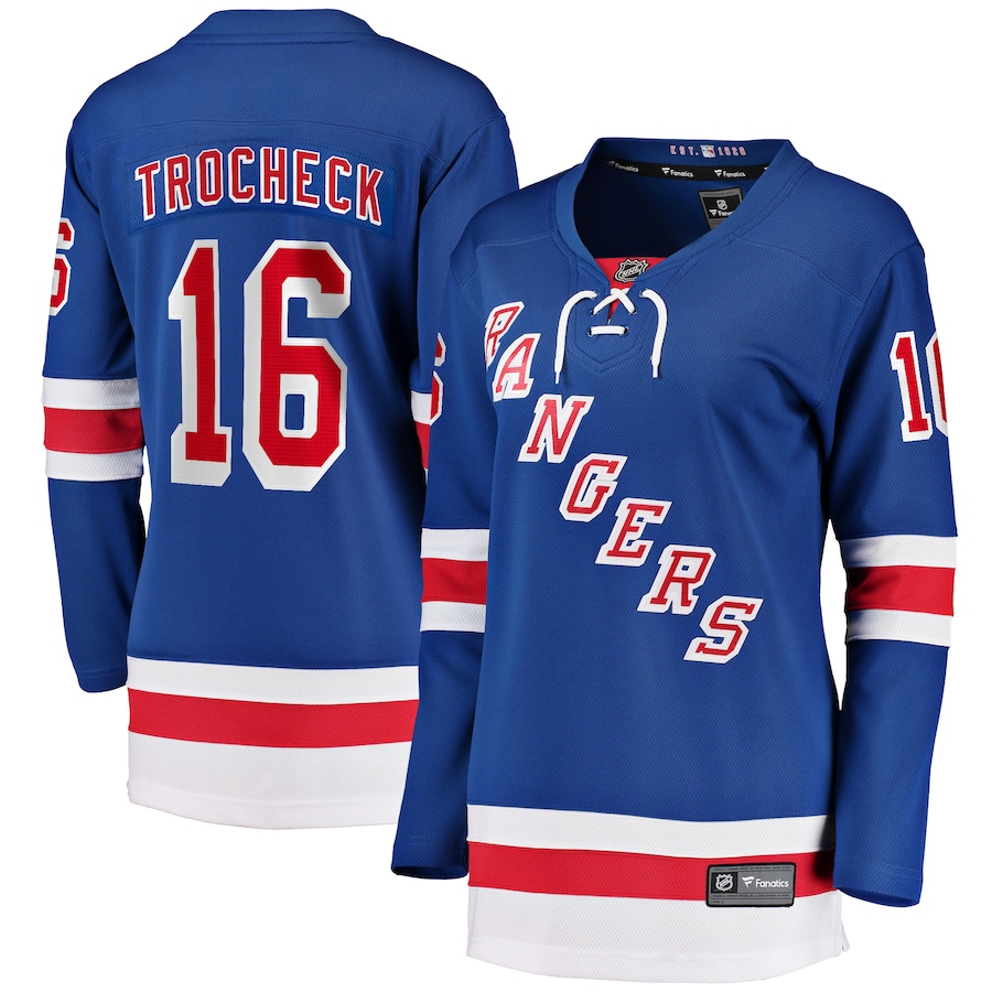 Women's New York Rangers Vincent Trocheck Fanatics Blue Home Breakaway Player Jersey - Puhuasuan