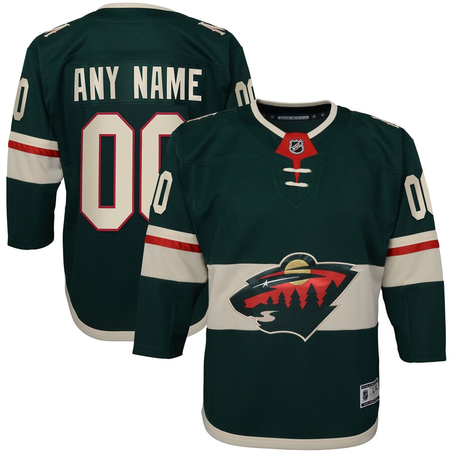 Youth Minnesota Wild Green Home Premier Custom Jersey - Puhuasuan