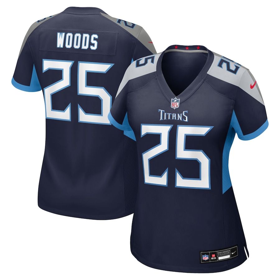 Women's Tennessee Titans Xavier Woods Nike Navy Team Game Jersey - Puhuasuan