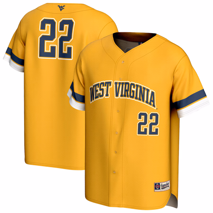 Unisex GameDay Greats  Gold West Virginia Mountaineers Pick-A-Player Baseball Fashion Jersey - Puhuasuan