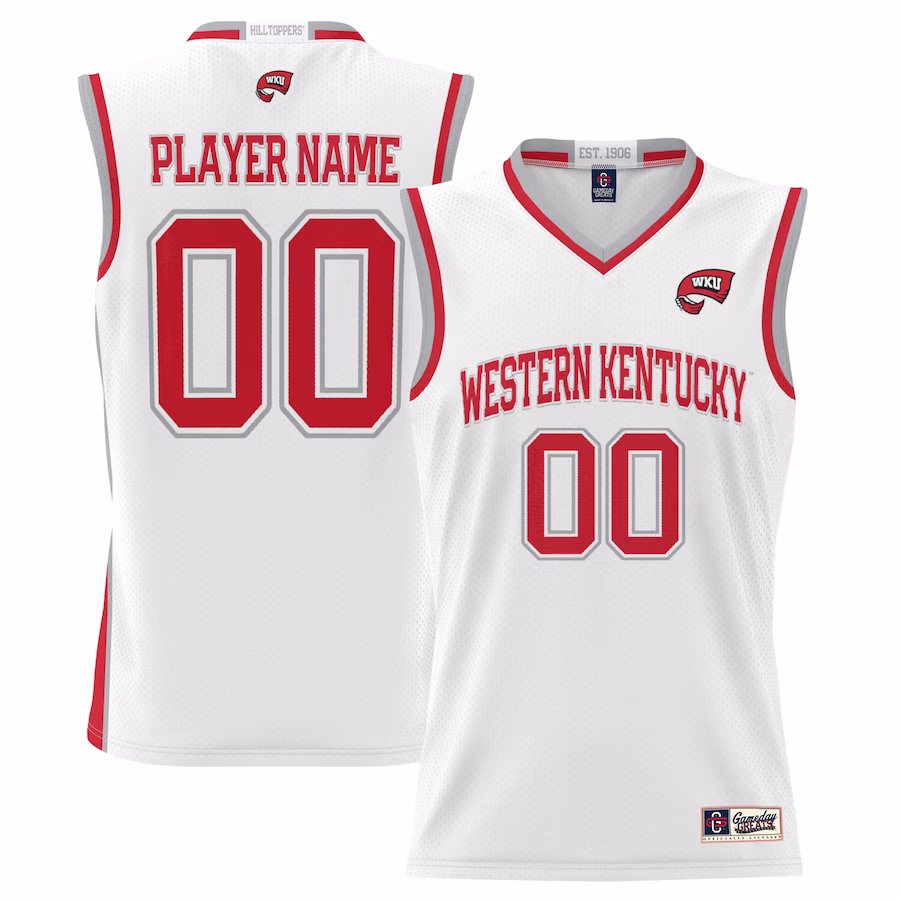 Western Kentucky Hilltoppers GameDay Greats Men's NIL Pick-A-Player Lightweight Basketball Jersey - White - Puhuasuan