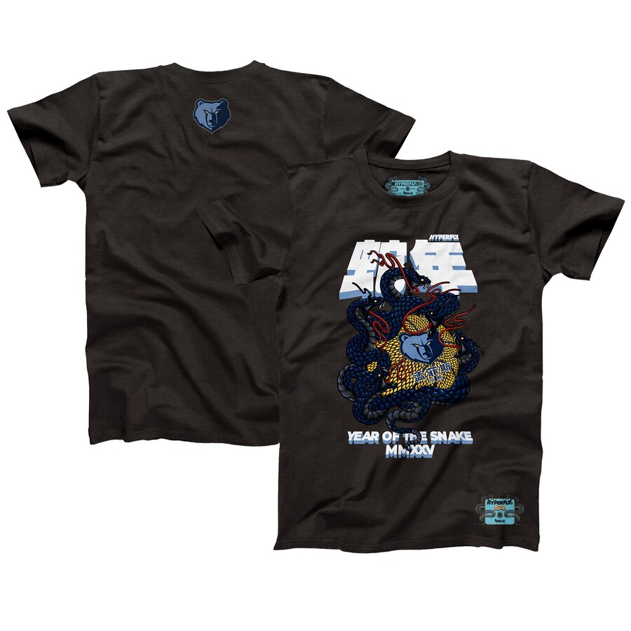 Unisex Memphis Grizzlies NBALab x Hyperfly Heather Black Year of the Snake Lunar New Year Collection T-Shirt - Puhuasuan