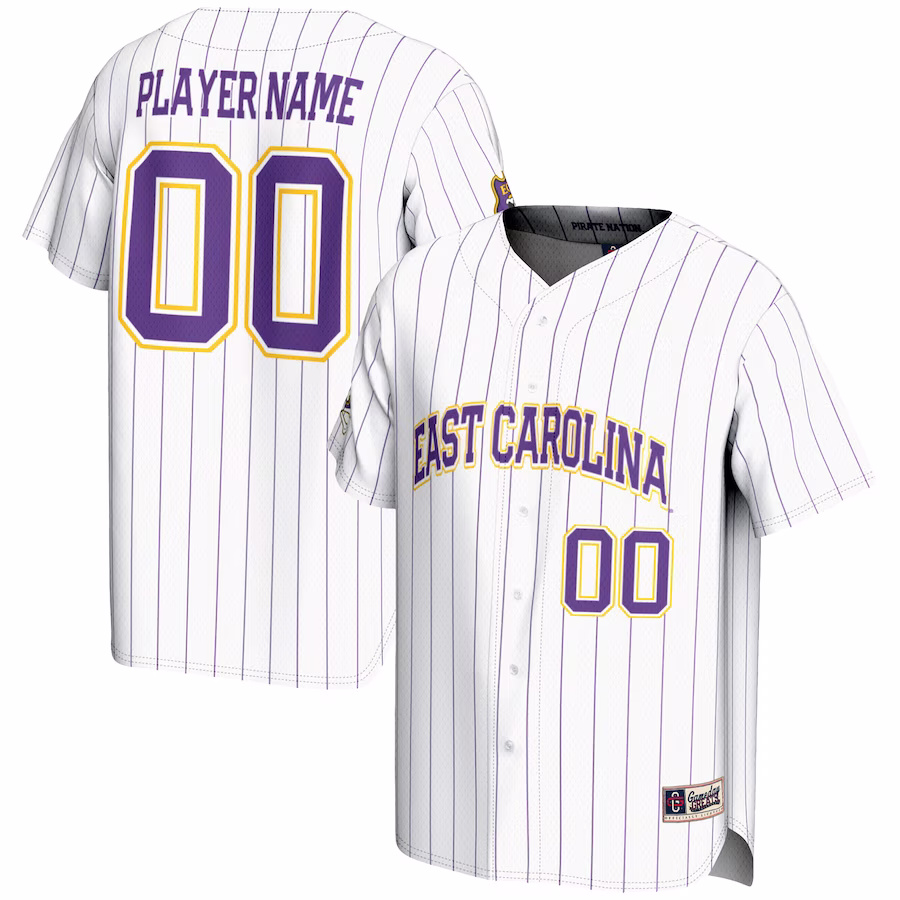 ECU Pirates GameDay Greats NIL Pick-A-Player Lightweight Baseball Jersey - White - Puhuasuan