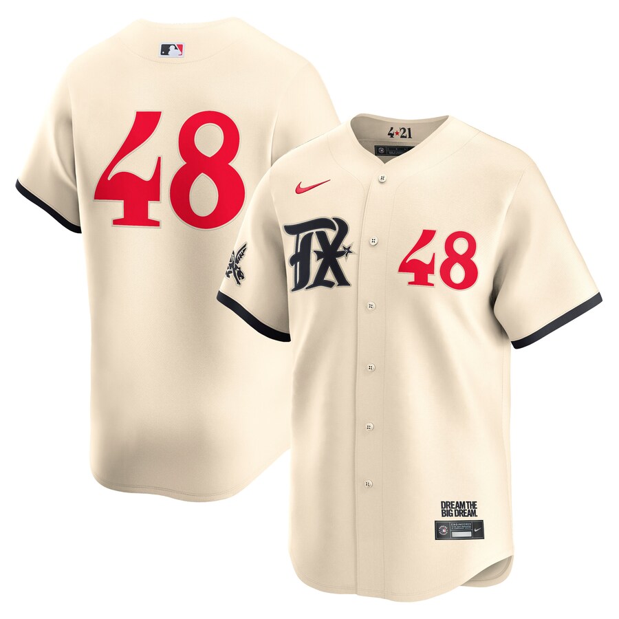 Men's Texas Rangers Jacob deGrom Nike Cream City Connect Limited Player Jersey - Puhuasuan