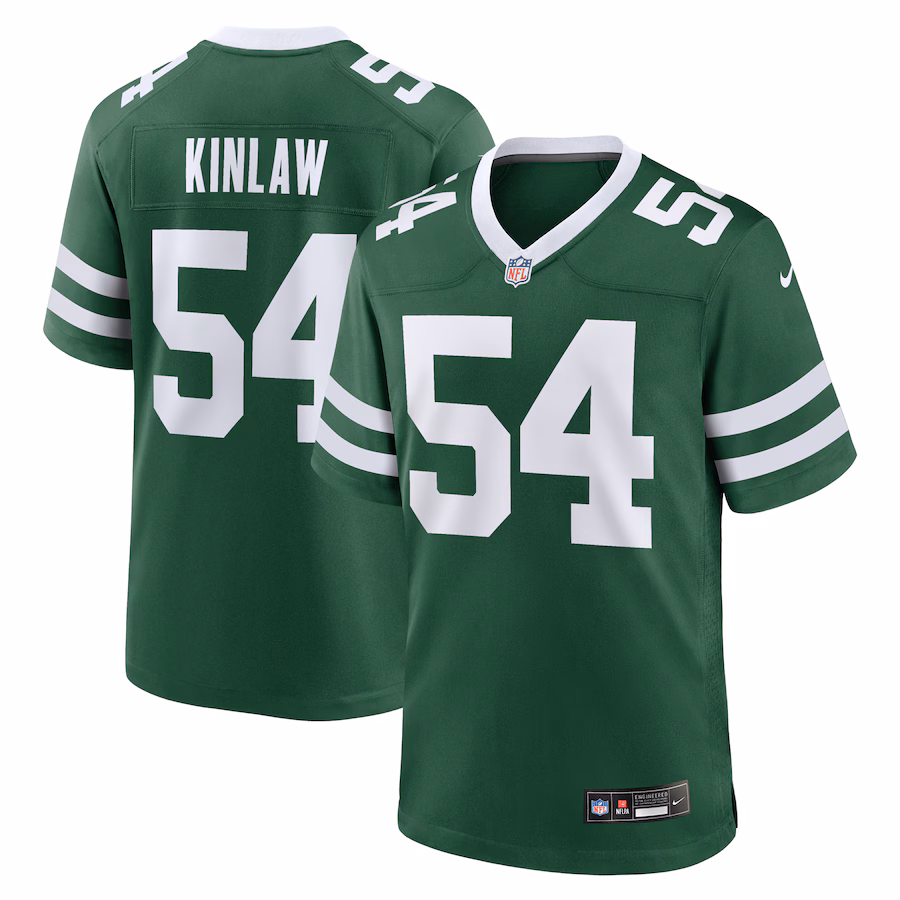 Men's New York Jets Javon Kinlaw Nike Legacy Green Team Game Jersey - Puhuasuan