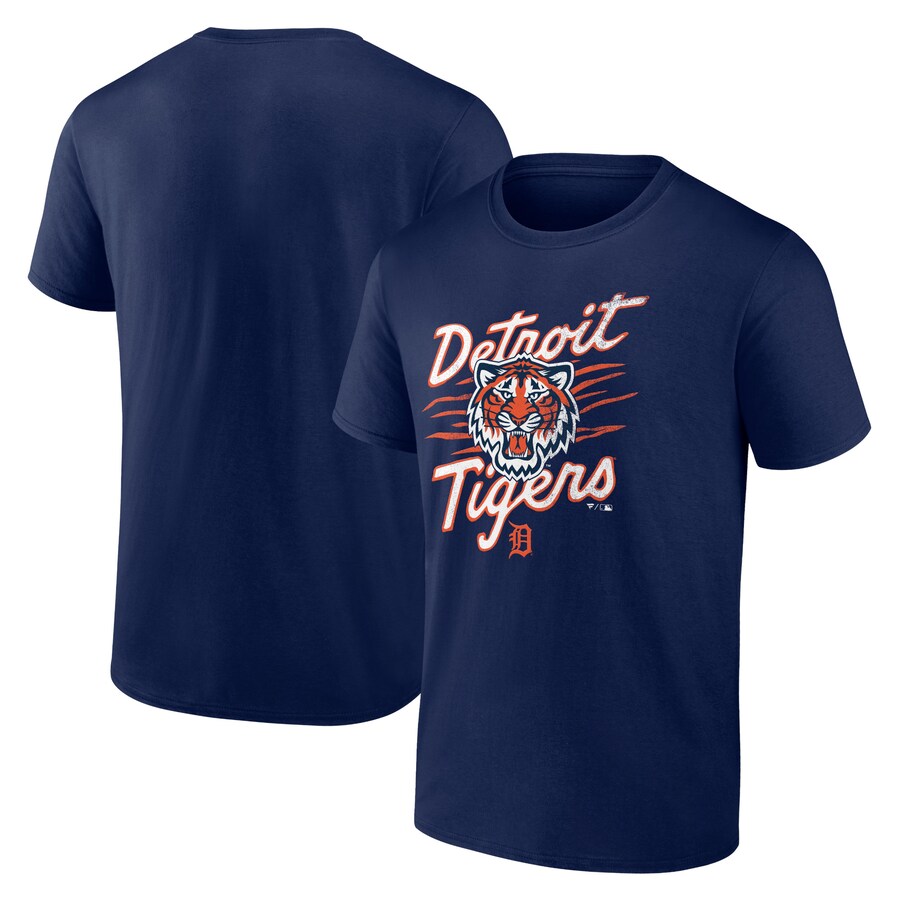 Men's Detroit Tigers Navy Tiger Illustration T-Shirt - Puhuasuan