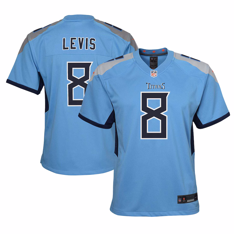 Youth Tennessee Titans Will Levis Nike Light Blue Alternate Player Game Jersey - Puhuasuan