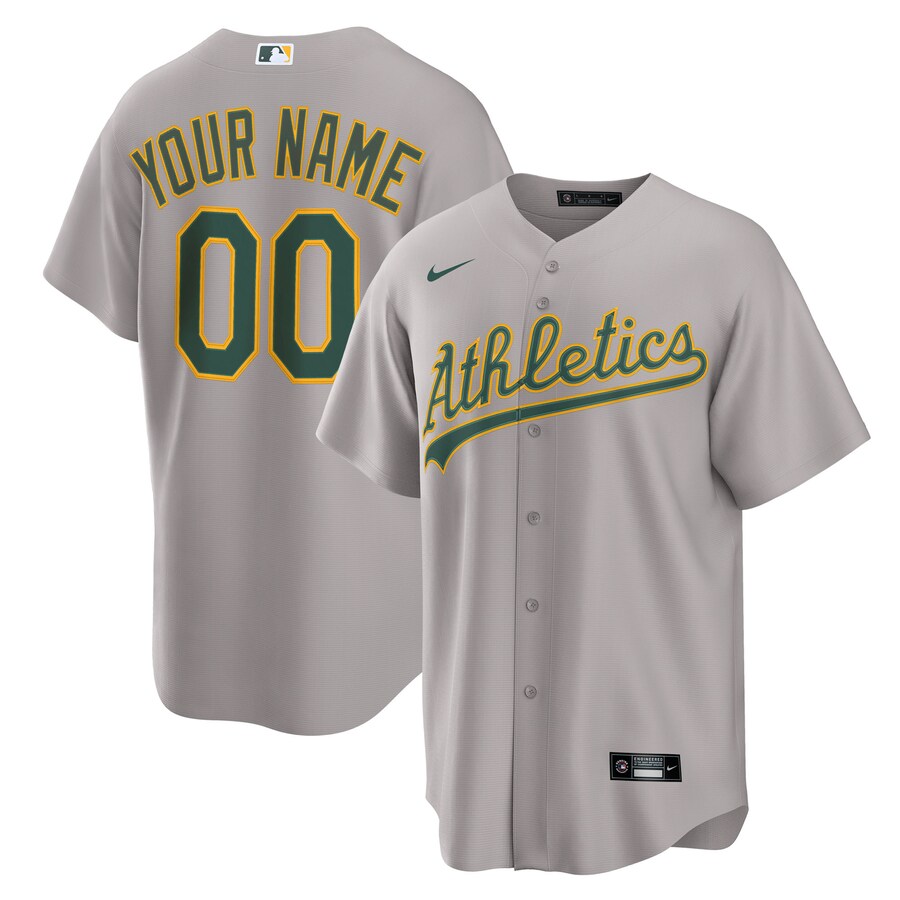 Men's Athletics Nike Gray Away Custom Replica 2.0 Jersey - Puhuasuan