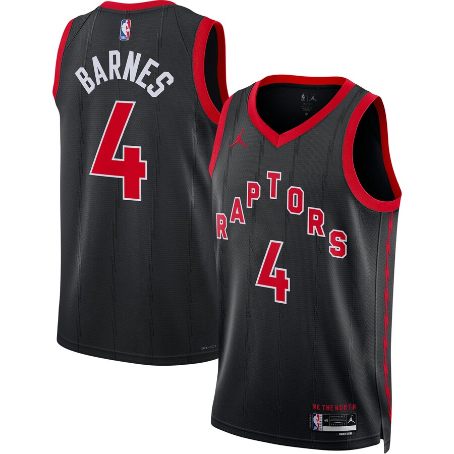 Unisex Toronto Raptors Scottie Barnes Jordan Brand Black Swingman Jersey - Statement Edition - Puhuasuan