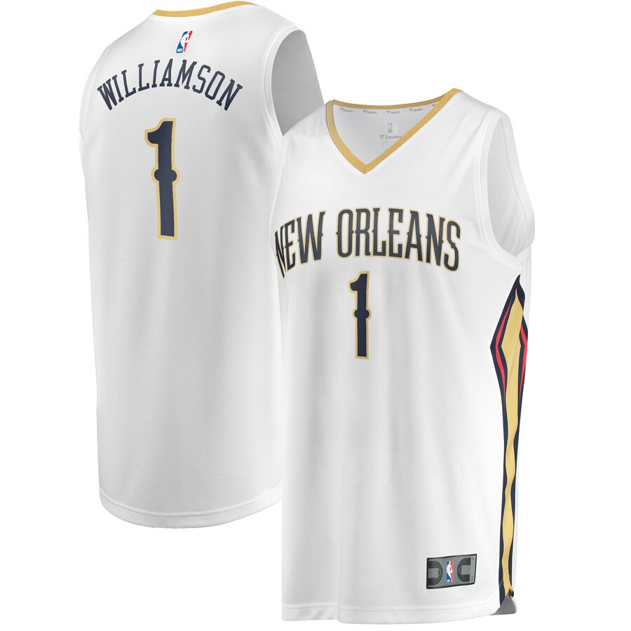 Men's New Orleans Pelicans Zion Williamson Fanatics White Replica Fast Break Jersey - Association Edition - Puhuasuan