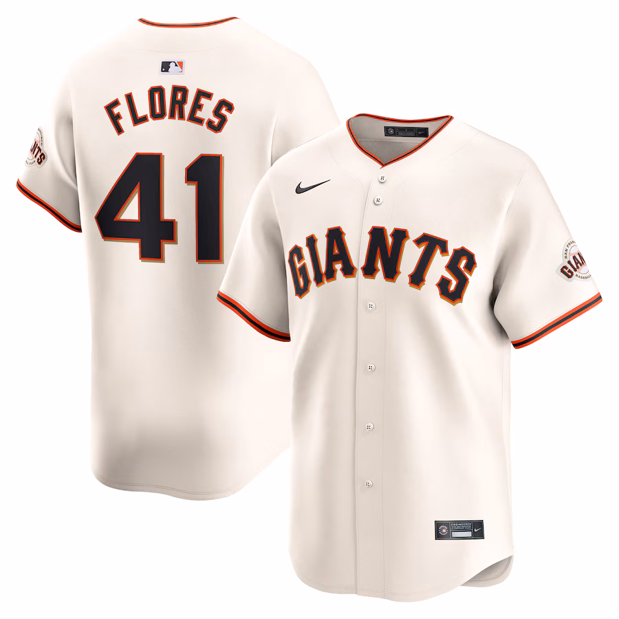 Men's San Francisco Giants Wilmer Flores Nike Cream Home Limited Player Jersey - Puhuasuan