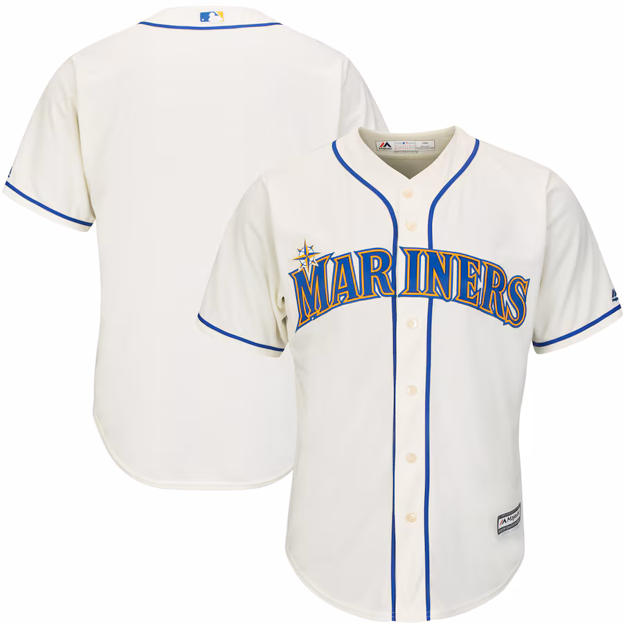 Men's Seattle Mariners Majestic Cream Alternate Cool Base Jersey - Puhuasuan