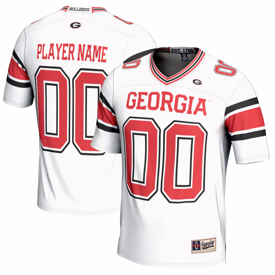 Georgia Bulldogs GameDay Greats NIL Pick-A-Player Football Jersey - White - Puhuasuan