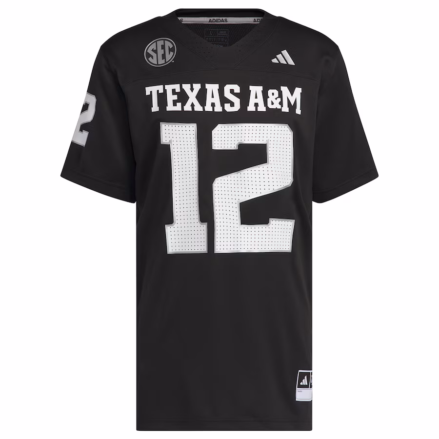 Men's adidas  Black Texas A&M Aggies Alternate Premier Strategy Jersey - Puhuasuan