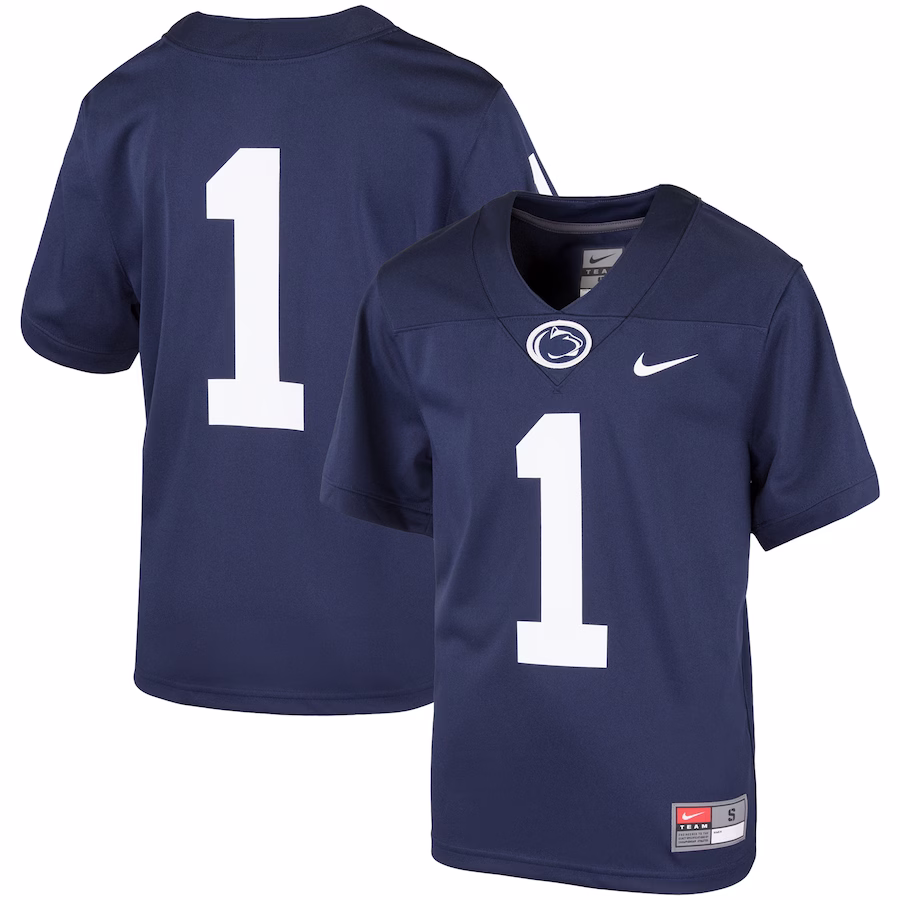 #1 Penn State Nittany Lions Nike Youth Team Replica Football Jersey - Navy - Puhuasuan