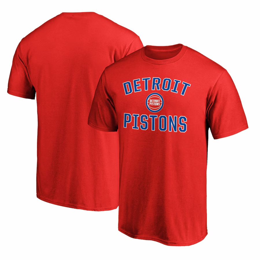 Men's Detroit Pistons  Red Victory Arch T-Shirt - Puhuasuan