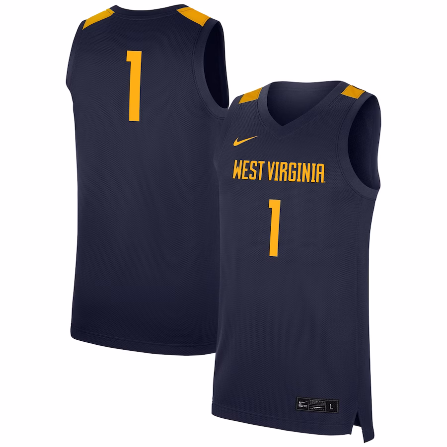 #1 West Virginia Mountaineers Nike Replica Jersey - Navy - Puhuasuan