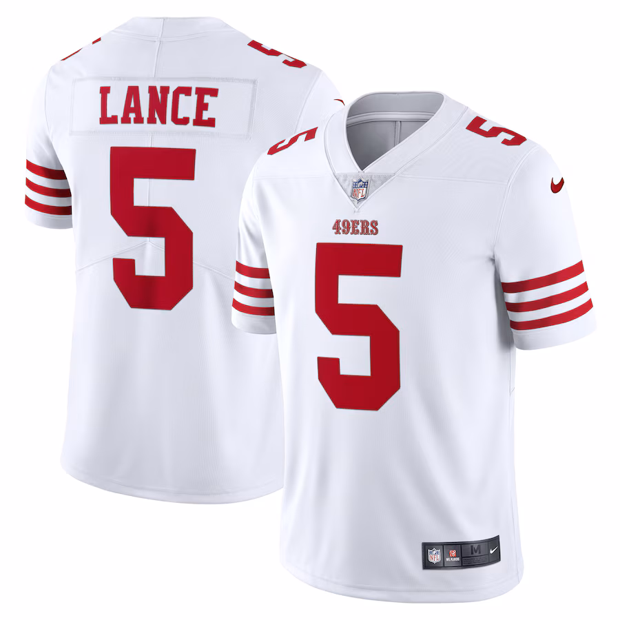 Men's San Francisco 49ers Trey Lance Nike White Vapor Limited Jersey - Puhuasuan