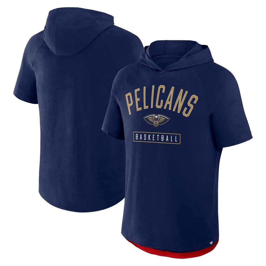 Men's New Orleans Pelicans Fanatics Athletic Navy Pass Legend Hooded T-Shirt - Puhuasuan
