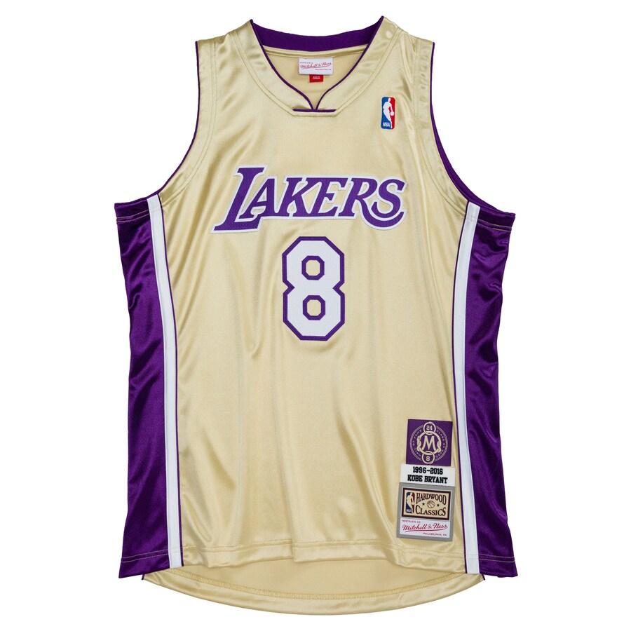 Men's Los Angeles Lakers Kobe Bryant Mitchell & Ness Gold Hall of Fame Class of 2020 #8 Authentic Jersey - Puhuasuan