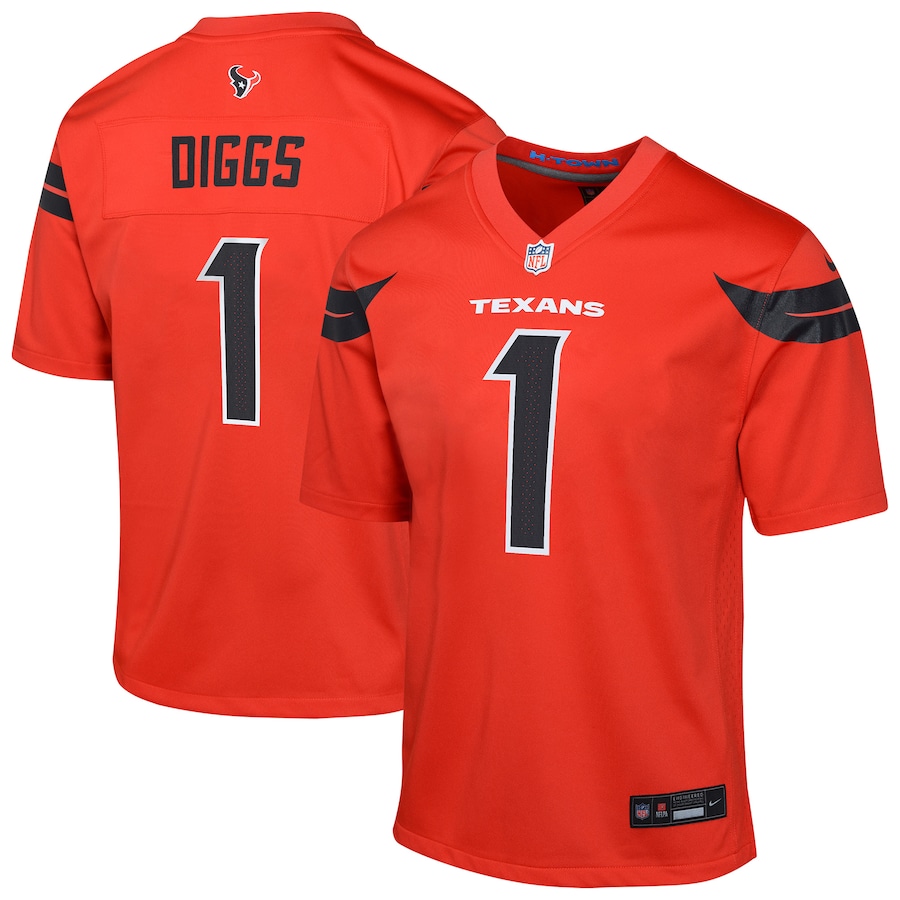 Youth Houston Texans Stefon Diggs Nike Red Alternate Player Game Jersey - Puhuasuan