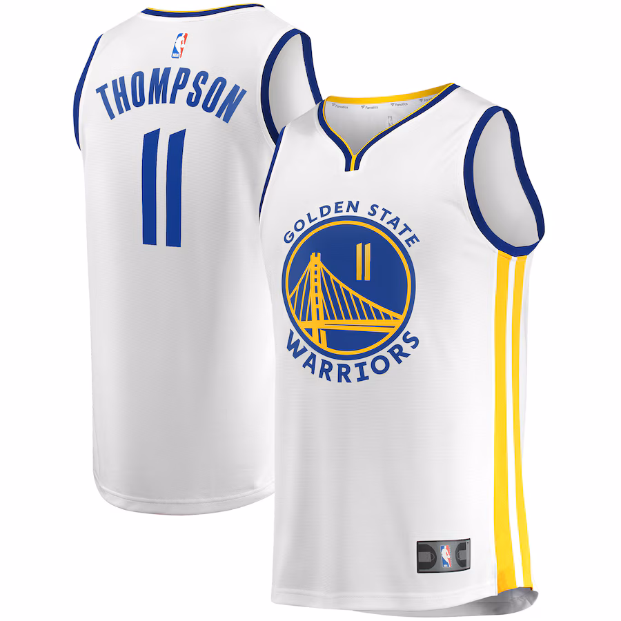 Men's Golden State Warriors Klay Thompson Fanatics White 2022/23 Fast Break Replica Player Jersey - Association Edition - Puhuasuan