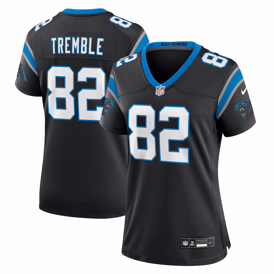 Women's Carolina Panthers Tommy Tremble Nike Black Team Game Jersey - Puhuasuan