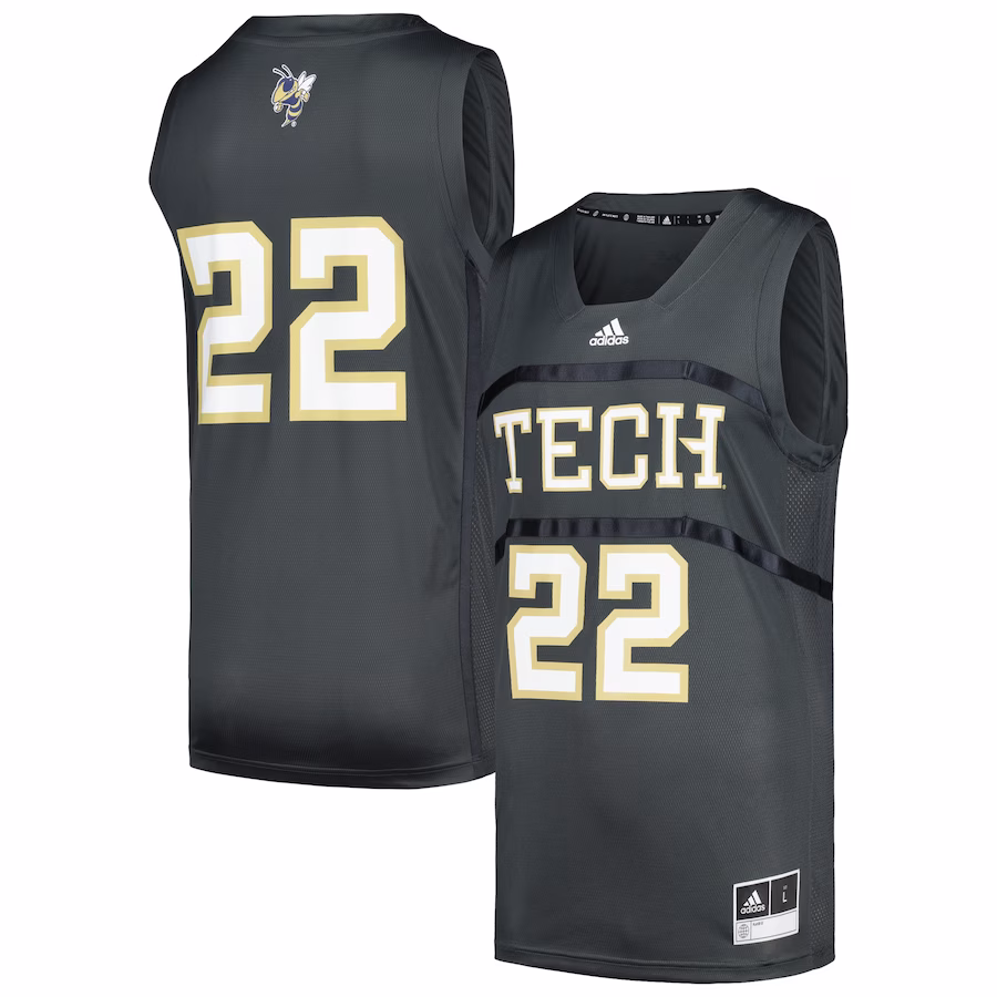 #22 Georgia Tech Yellow Jackets adidas Swingman Jersey - Gray - Puhuasuan