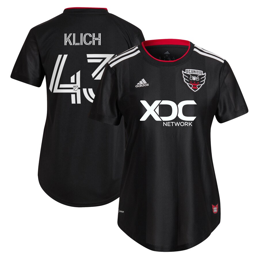 Women's D.C. United Mateusz Klich adidas Black 2023 Red & Black Kit Replica Player Jersey - Puhuasuan
