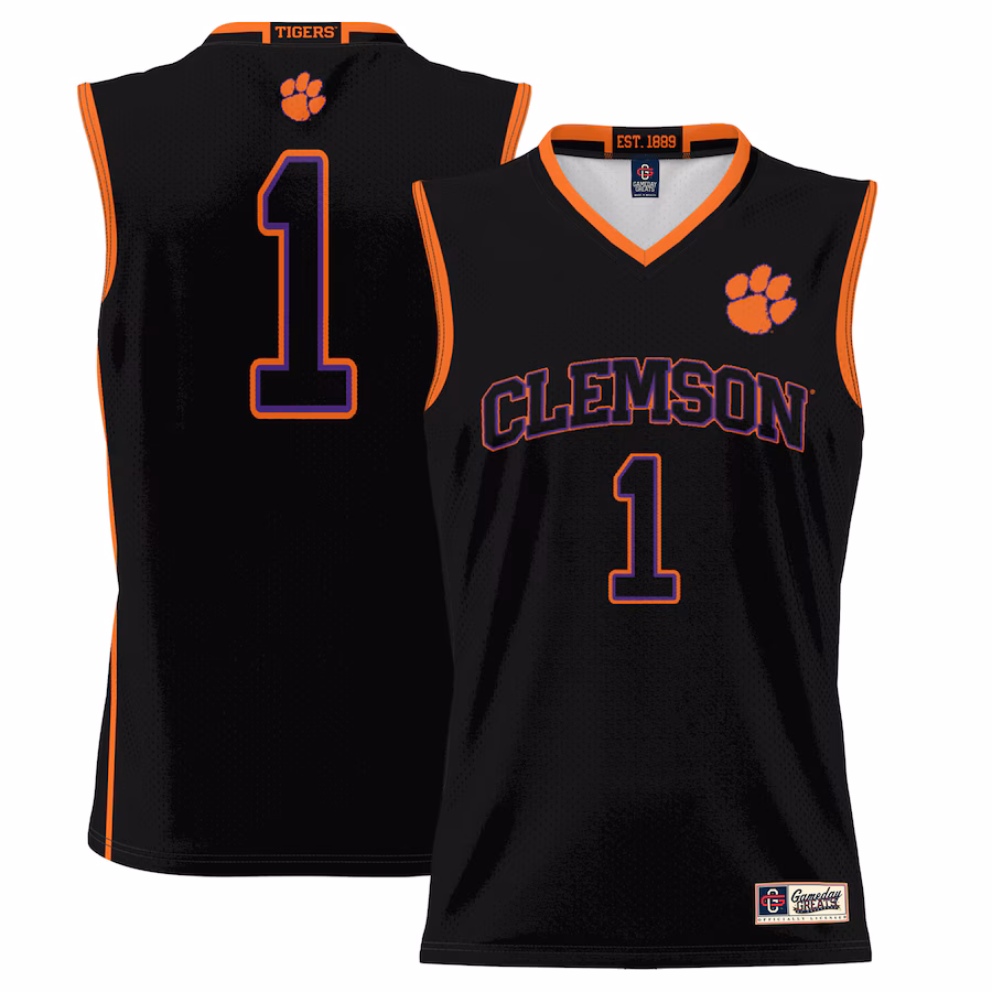 #1 Clemson Tigers GameDay Greats Youth Lightweight Basketball Jersey - Black - Puhuasuan