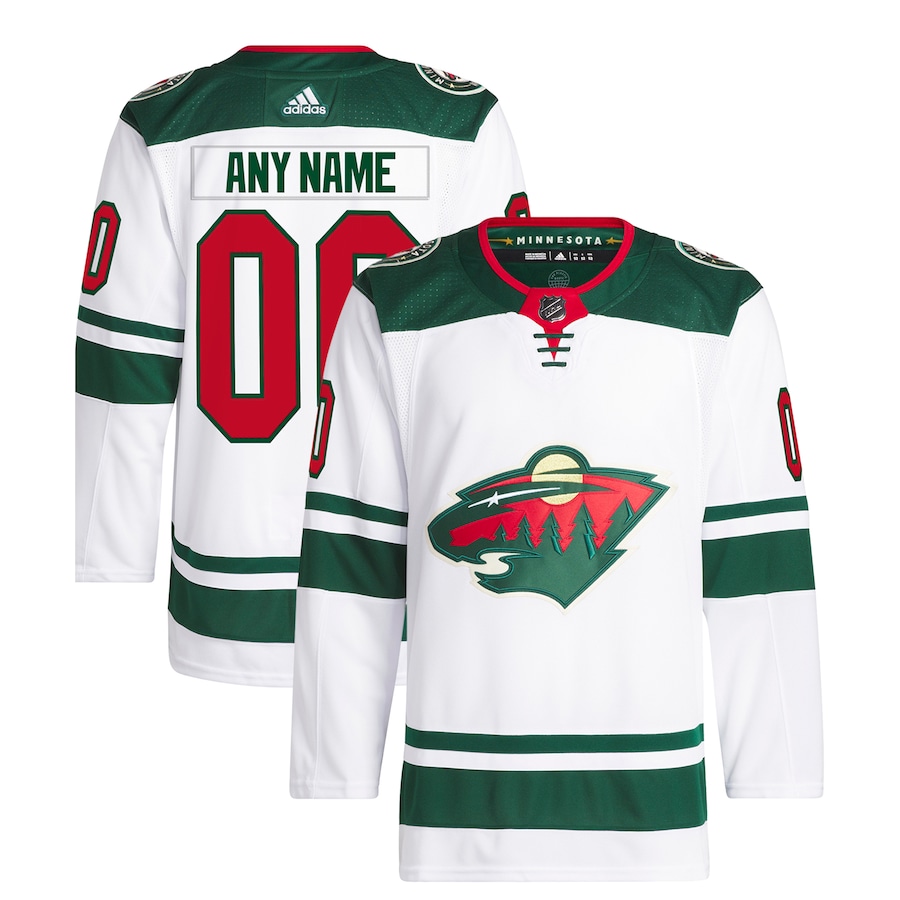 Men's Minnesota Wild adidas White Away Primegreen Authentic Custom Jersey - Puhuasuan