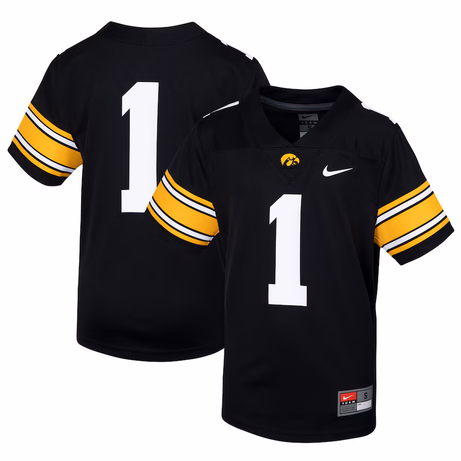 Youth Nike #1 Black Iowa Hawkeyes Untouchable Football Jersey - Puhuasuan