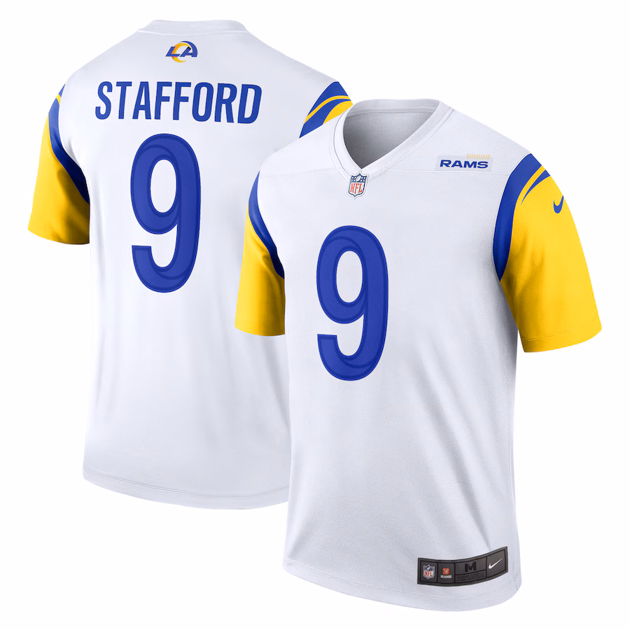Men's Los Angeles Rams Matthew Stafford Nike White Alternate Legend Player Performance Top - Puhuasuan