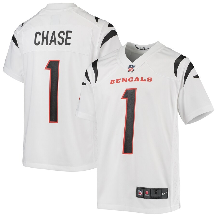 Youth Cincinnati Bengals Ja'Marr Chase Nike White Game Jersey - Puhuasuan