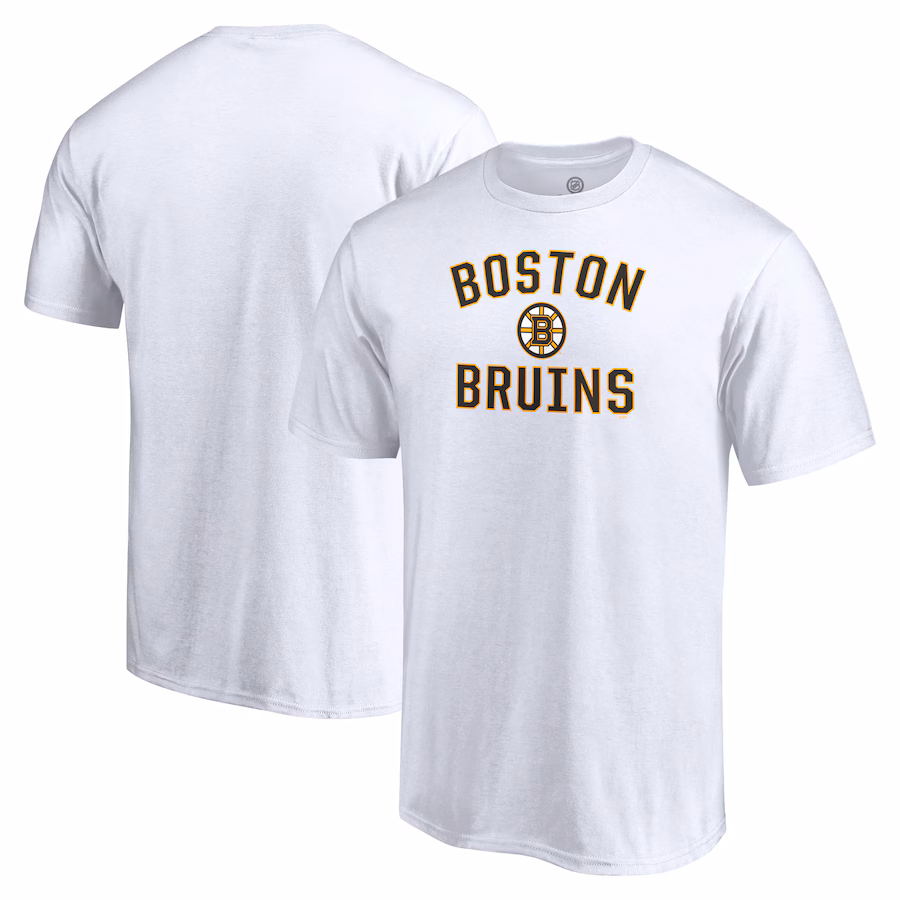 Men's Boston Bruins White Victory Arch T-Shirt - Puhuasuan
