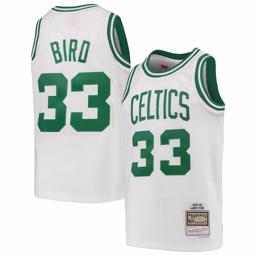 Youth Boston Celtics Larry Bird Mitchell & Ness White 1985-86 Hardwood Classics Swingman Throwback Jersey - Puhuasuan