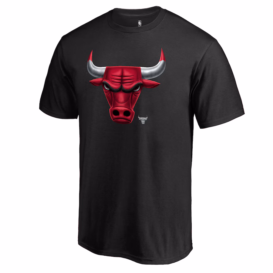 Men's Chicago Bulls Black Midnight Mascot 2 T-Shirt - Puhuasuan