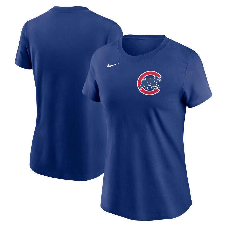 Women's Chicago Cubs Nike Royal Fuse Wordmark T-Shirt - Puhuasuan